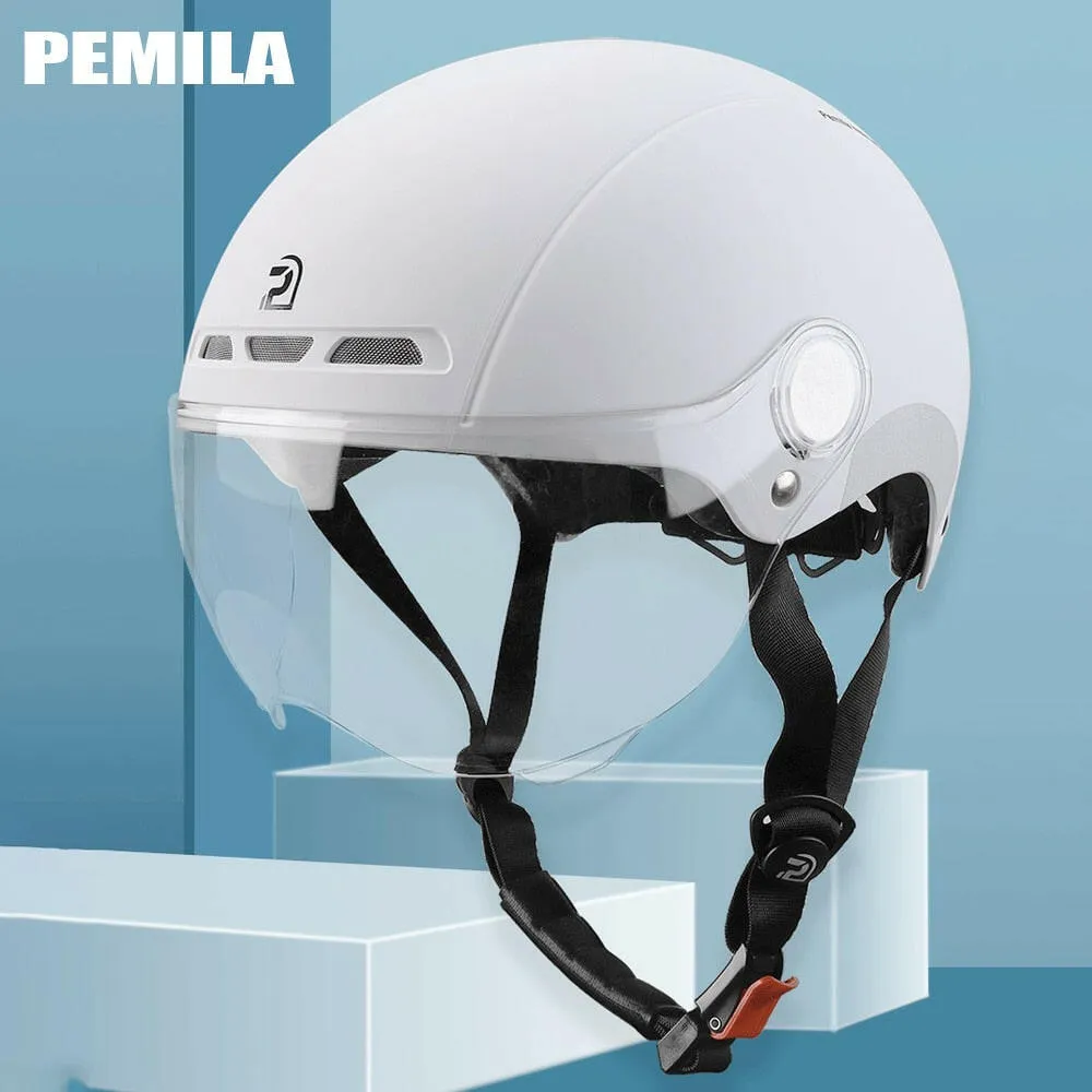 PEMILA Cycling Helmet With Goggles Lens Bicycle Helmet MTB Road Bike Reflective sticker E-Bike Motorcycle Men Women Bike Helmet