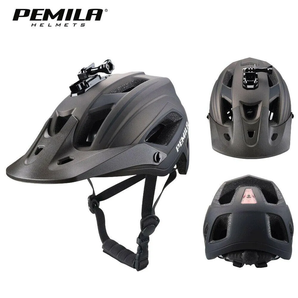 PEMILA Men MTB Bicycle Helmet Bike Safely Cap Ultra-lightweight Mountain Road Cycling Sports Riding Helmets With LED Tail light