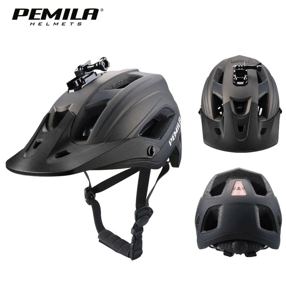 PEMILA Men MTB Bicycle Helmet Bike Safely Cap Ultra-lightweight Mountain Road Cycling Sports Riding Helmets With LED Tail light