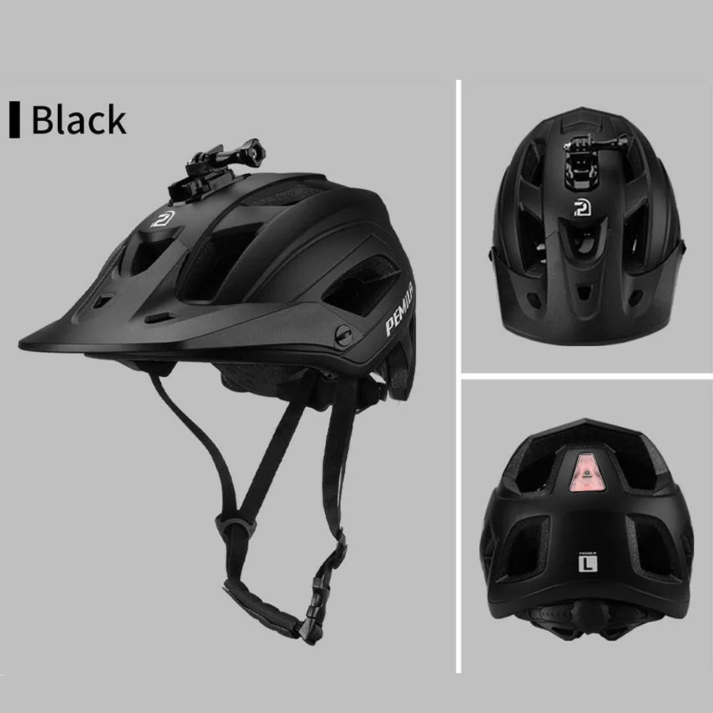 PEMILA Men MTB Bicycle Helmet Bike Safely Cap Ultra-lightweight Mountain Road Cycling Sports Riding Helmets With LED Tail light