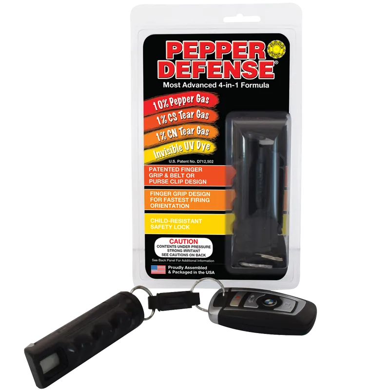 Pepper Defense® 4-in-1™ Formula Pepper Spray - Black
