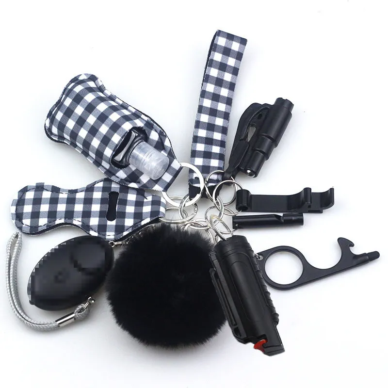 Pepper Spray Blank-Labeled Mace 11-Piece Safety Keychain Set