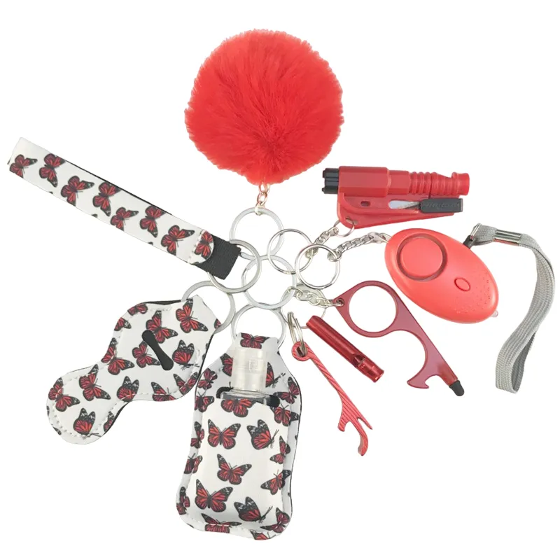 Pepper Spray Blank-Labeled Mace 11-Piece Safety Keychain Set