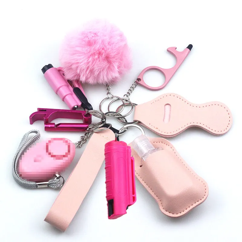 Pepper Spray Blank-Labeled Mace 11-Piece Safety Keychain Set
