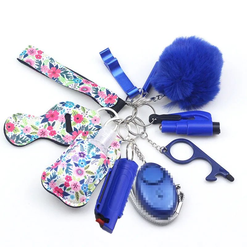 Pepper Spray Blank-Labeled Mace 11-Piece Safety Keychain Set