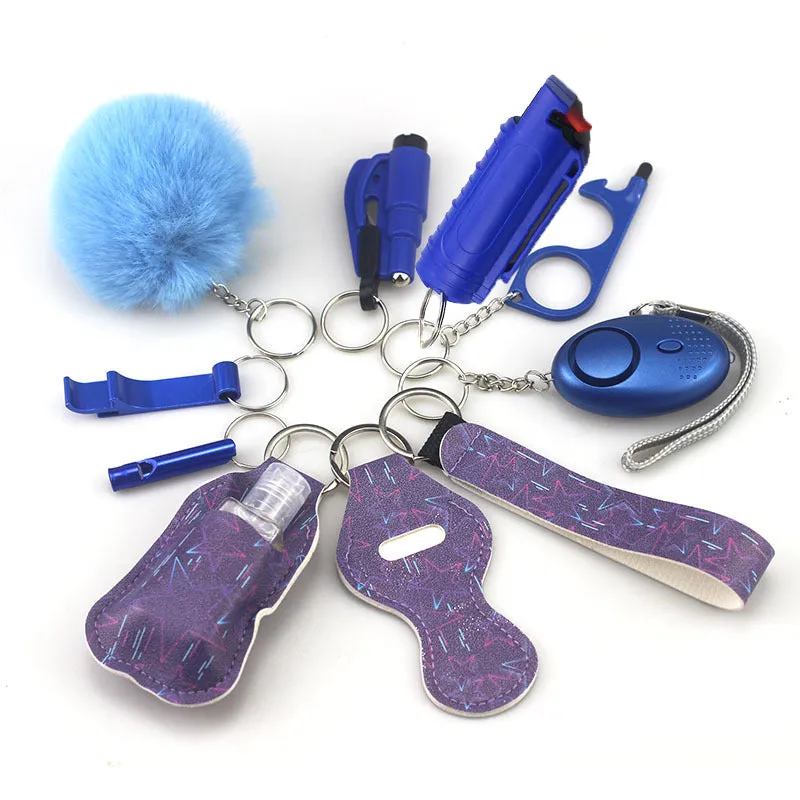Pepper Spray Blank-Labeled Mace 11-Piece Safety Keychain Set