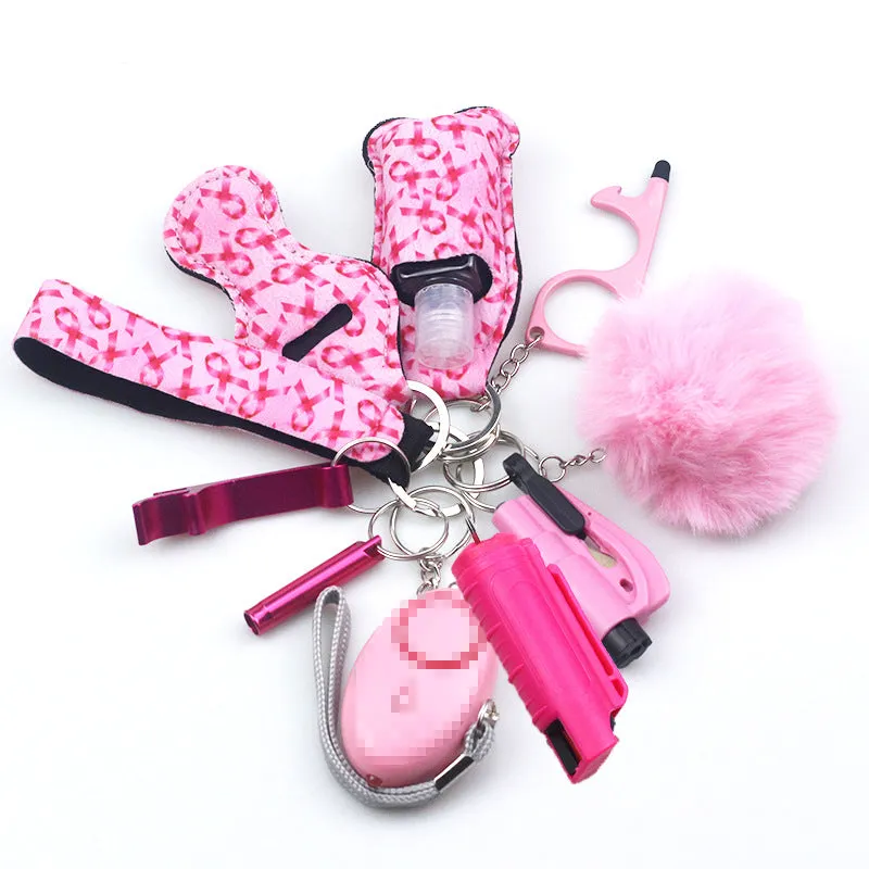 Pepper Spray Blank-Labeled Mace 11-Piece Safety Keychain Set