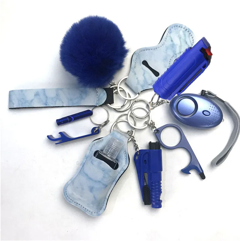 Pepper Spray Blank-Labeled Mace 11-Piece Safety Keychain Set