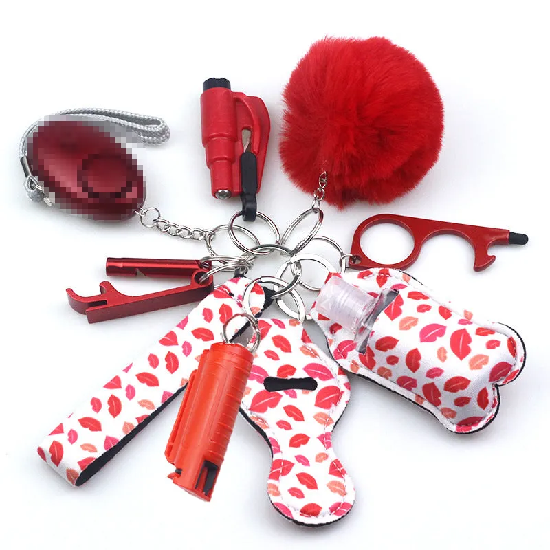 Pepper Spray Blank-Labeled Mace 11-Piece Safety Keychain Set