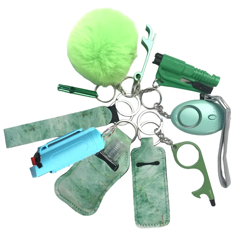 Pepper Spray Blank-Labeled Mace 11-Piece Safety Keychain Set