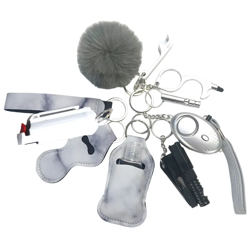 Pepper Spray Blank-Labeled Mace 11-Piece Safety Keychain Set