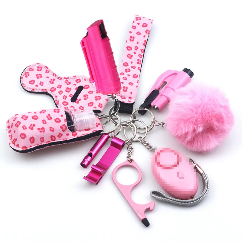 Pepper Spray Blank-Labeled Mace 11-Piece Safety Keychain Set