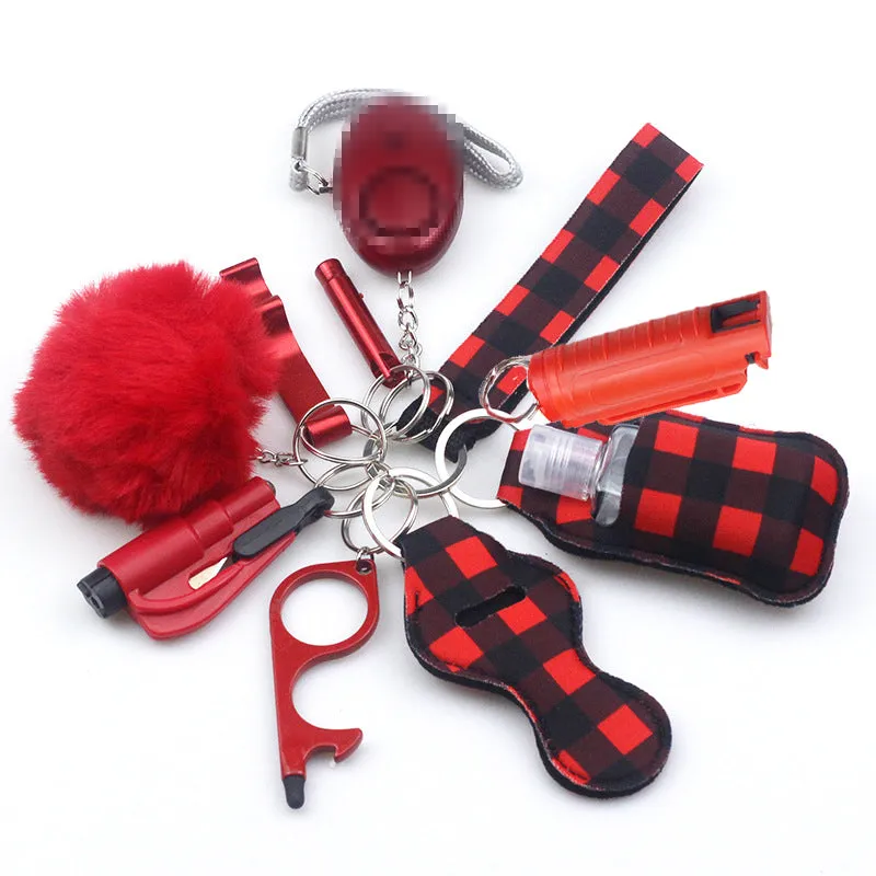 Pepper Spray Blank-Labeled Mace 11-Piece Safety Keychain Set