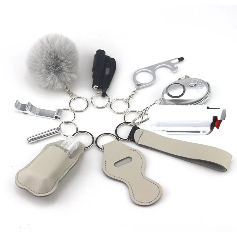 Pepper Spray Blank-Labeled Mace 11-Piece Safety Keychain Set