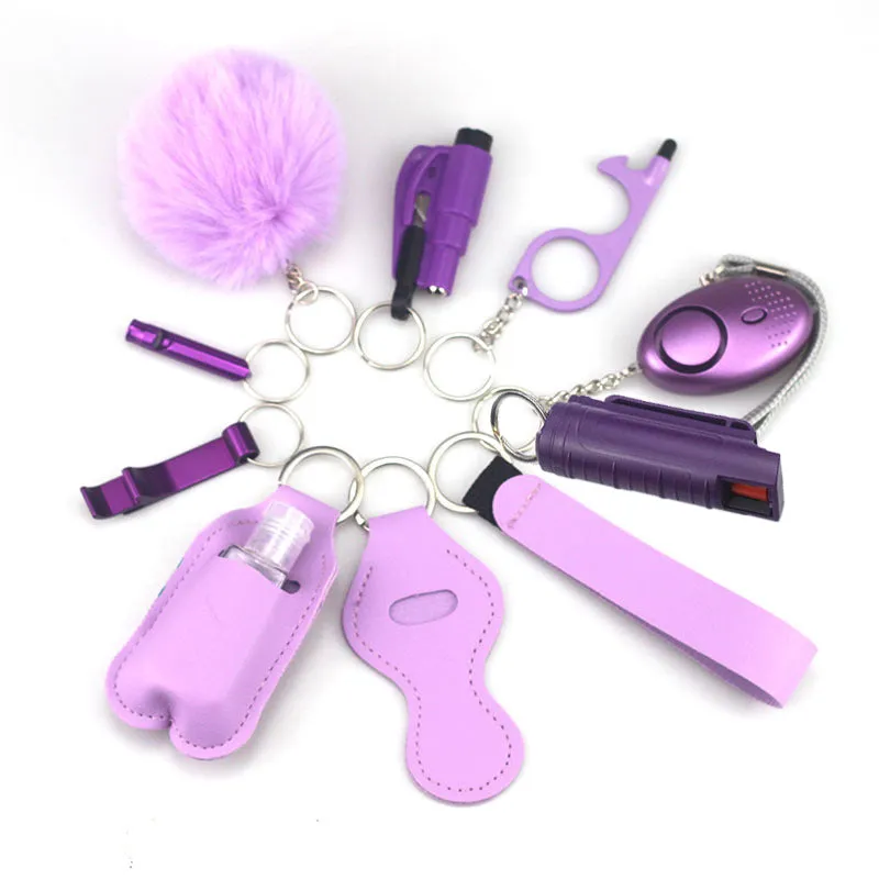 Pepper Spray Blank-Labeled Mace 11-Piece Safety Keychain Set