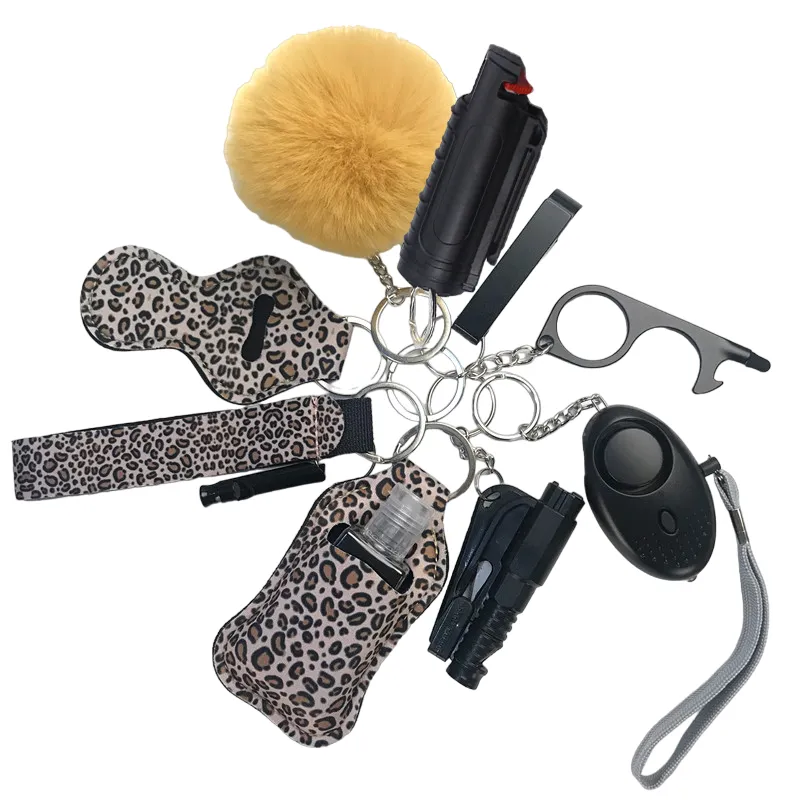 Pepper Spray Blank-Labeled Mace 11-Piece Safety Keychain Set
