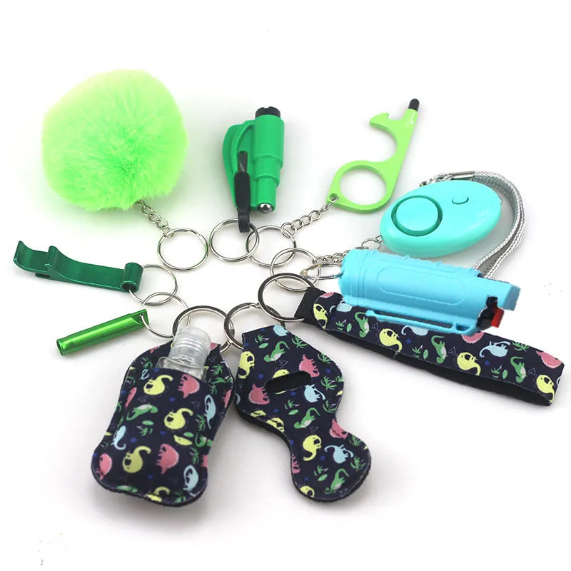 Pepper Spray Blank-Labeled Mace 11-Piece Safety Keychain Set