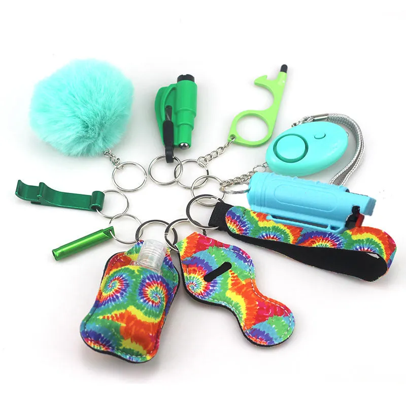 Pepper Spray Blank-Labeled Mace 11-Piece Safety Keychain Set