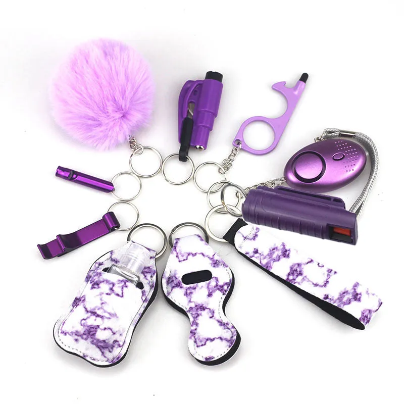 Pepper Spray Blank-Labeled Mace 11-Piece Safety Keychain Set