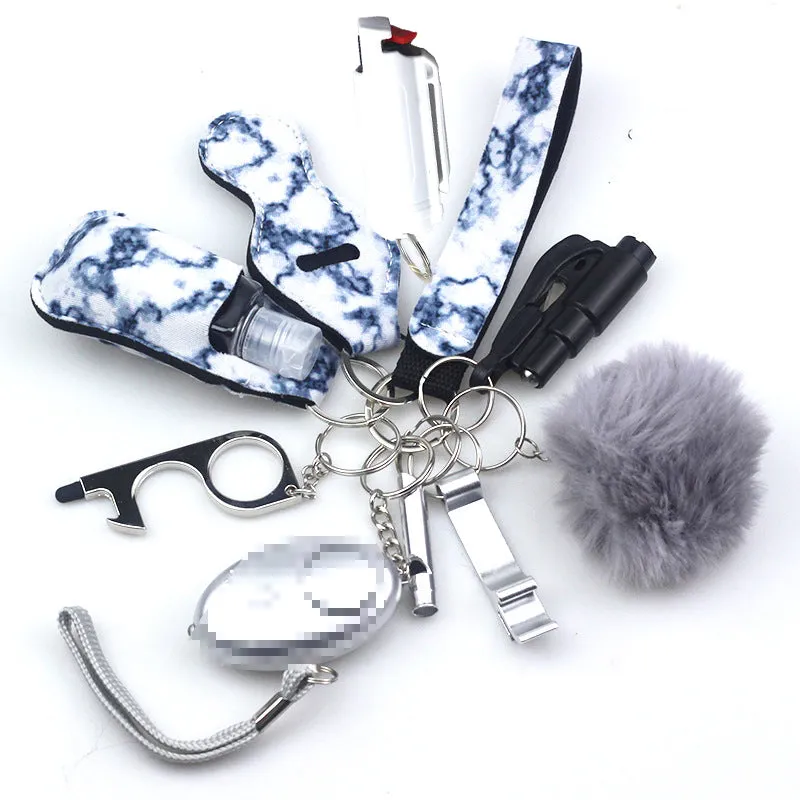 Pepper Spray Blank-Labeled Mace 11-Piece Safety Keychain Set