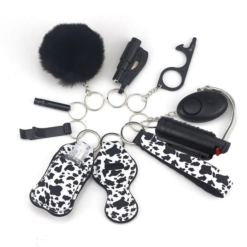 Pepper Spray Blank-Labeled Mace 11-Piece Safety Keychain Set
