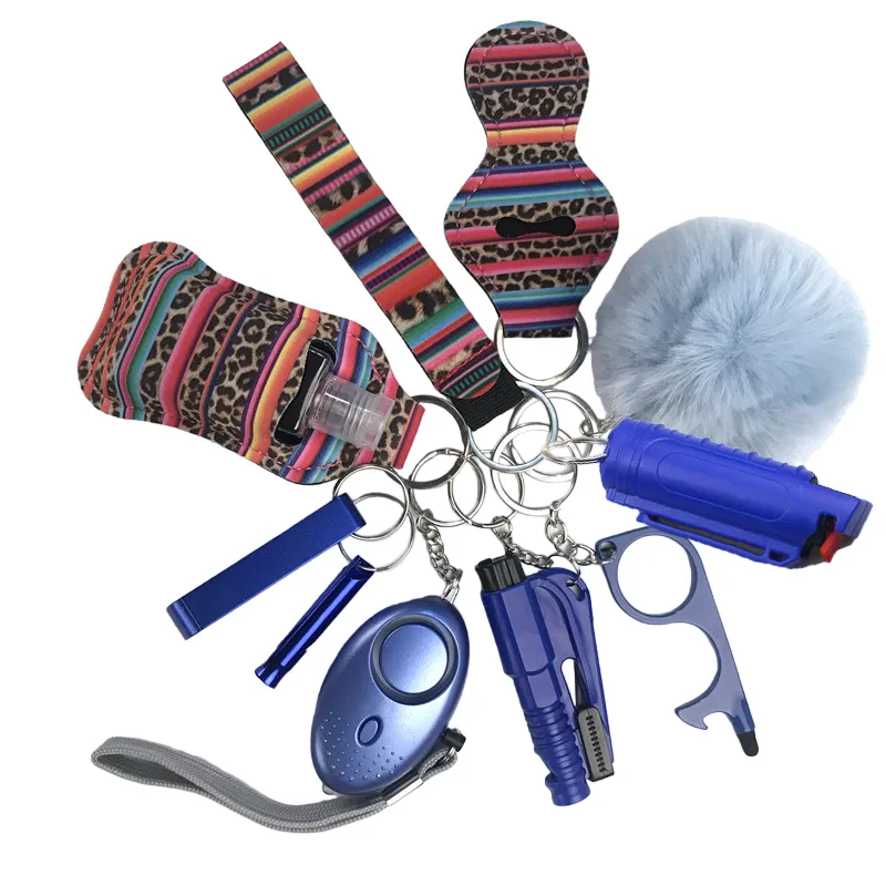 Pepper Spray Blank-Labeled Mace 11-Piece Safety Keychain Set