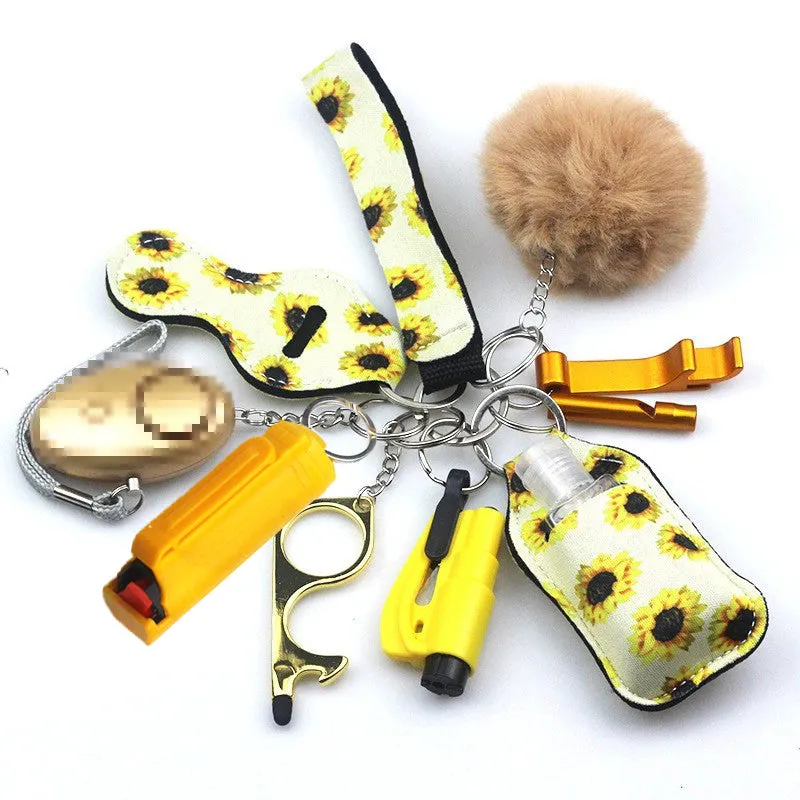 Pepper Spray Blank-Labeled Mace 11-Piece Safety Keychain Set