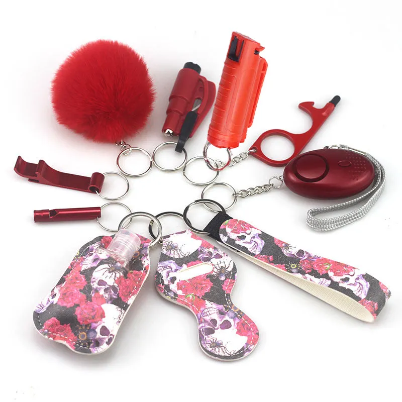 Pepper Spray Blank-Labeled Mace 11-Piece Safety Keychain Set