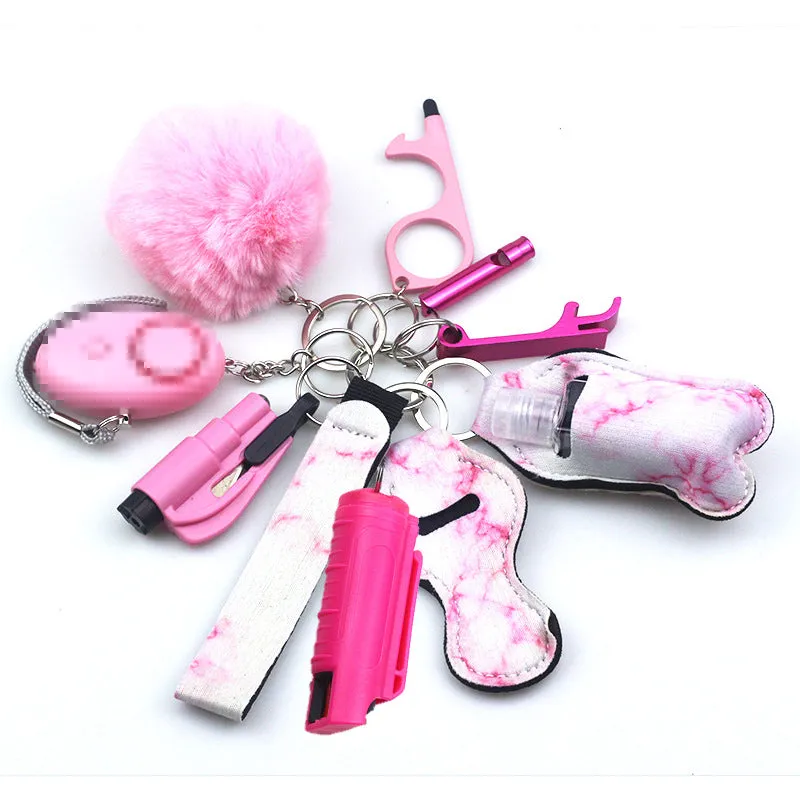 Pepper Spray Blank-Labeled Mace 11-Piece Safety Keychain Set
