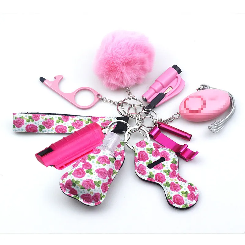 Pepper Spray Blank-Labeled Mace 11-Piece Safety Keychain Set
