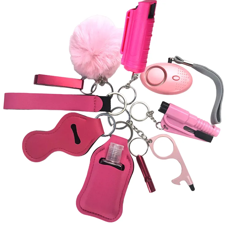 Pepper Spray Blank-Labeled Mace 11-Piece Safety Keychain Set