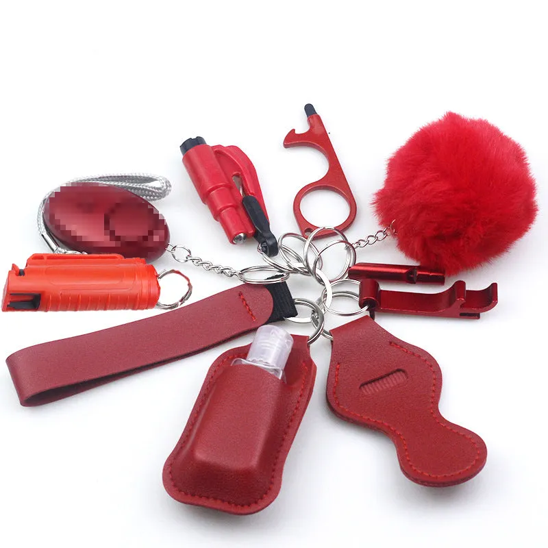 Pepper Spray Blank-Labeled Mace 11-Piece Safety Keychain Set
