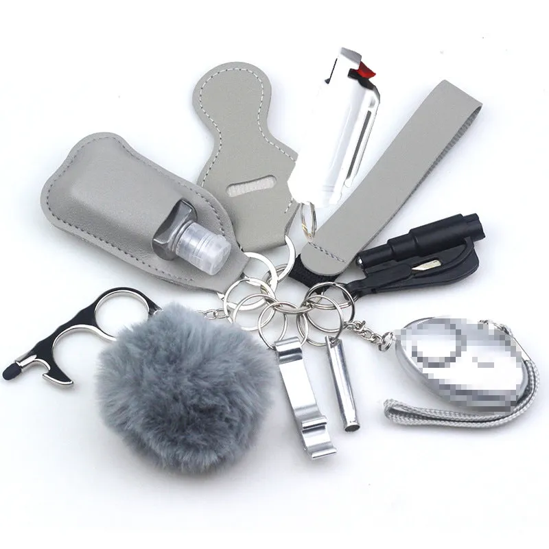 Pepper Spray Blank-Labeled Mace 11-Piece Safety Keychain Set