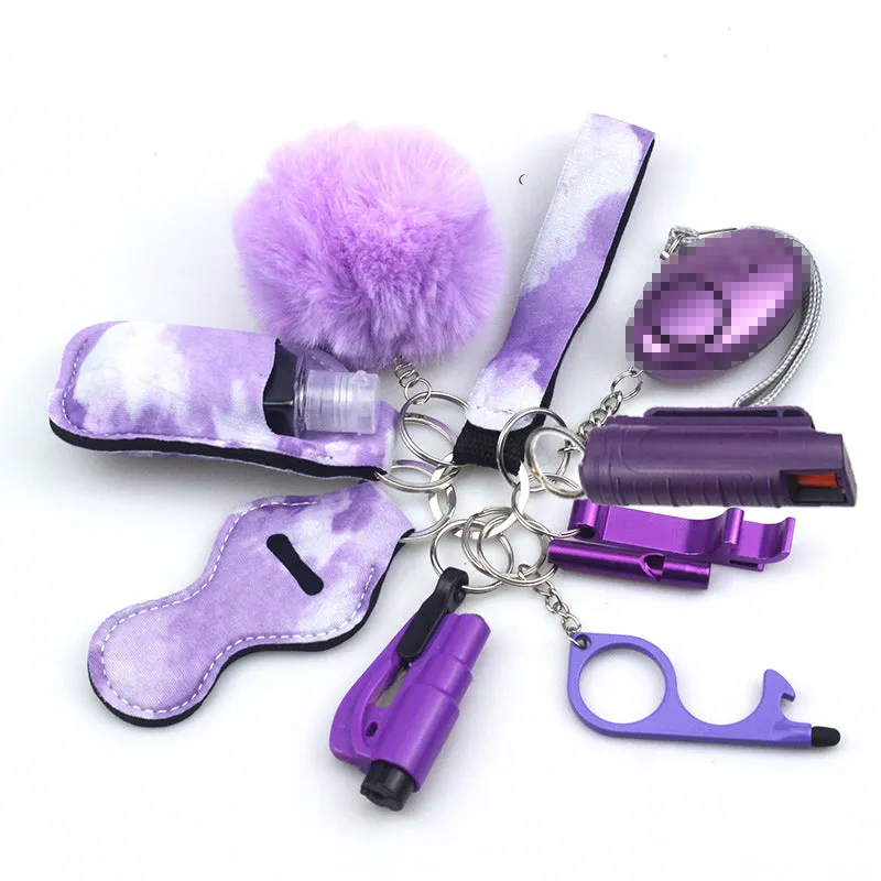Pepper Spray Blank-Labeled Mace 11-Piece Safety Keychain Set