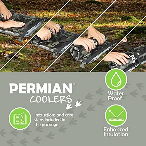 Permian Portable Cooler Bag Roll Top Green Camouflage Floating Cooler Kayaking