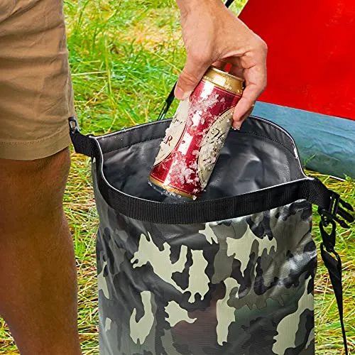 Permian Portable Cooler Bag Roll Top Green Camouflage Floating Cooler Kayaking