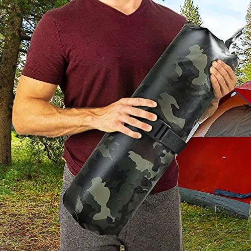 Permian Portable Cooler Bag Roll Top Green Camouflage Floating Cooler Kayaking