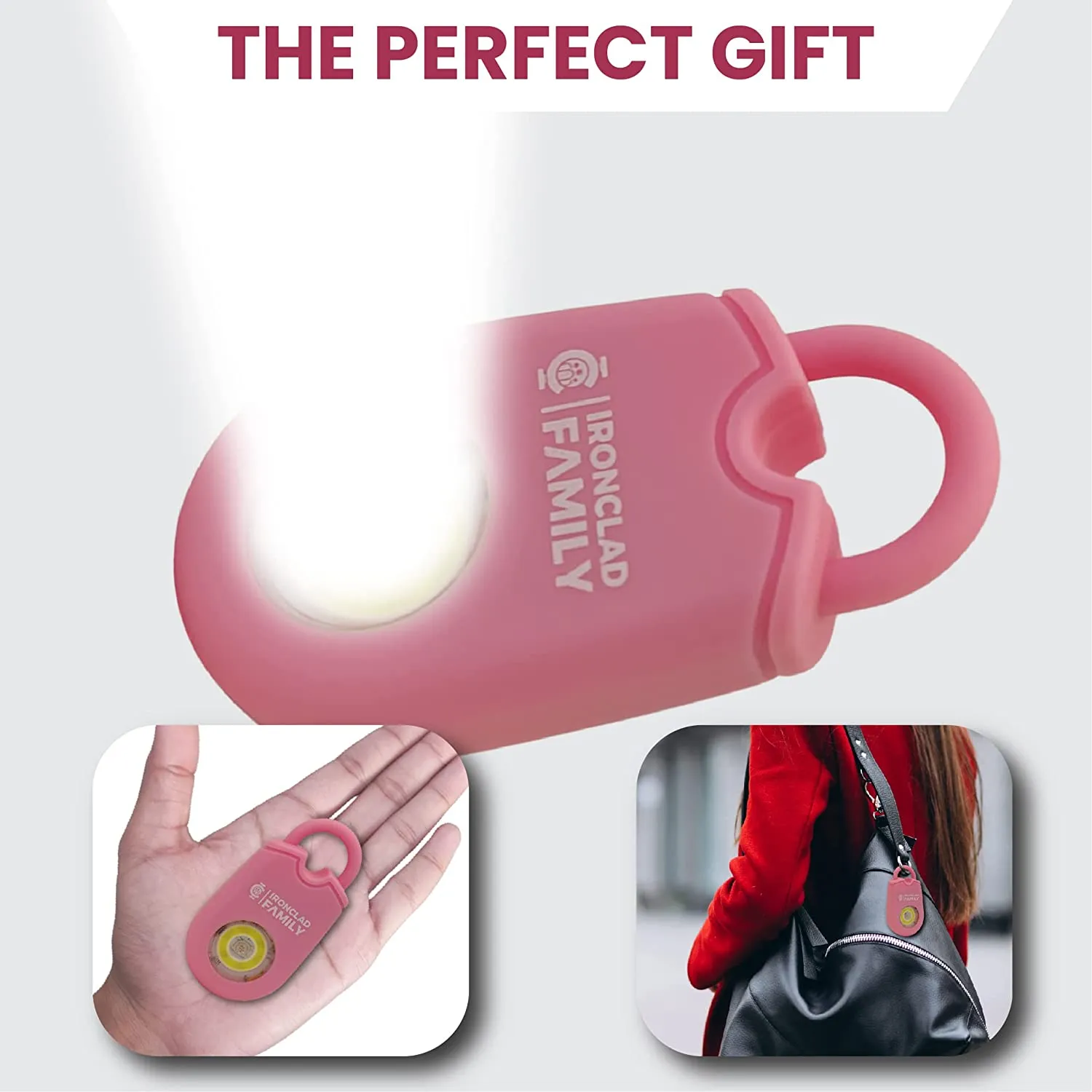 Personal Alarm for Self Defense with Flashing LED - 130dB - 50 Minutes Continuous Siren - Safety Alarm
