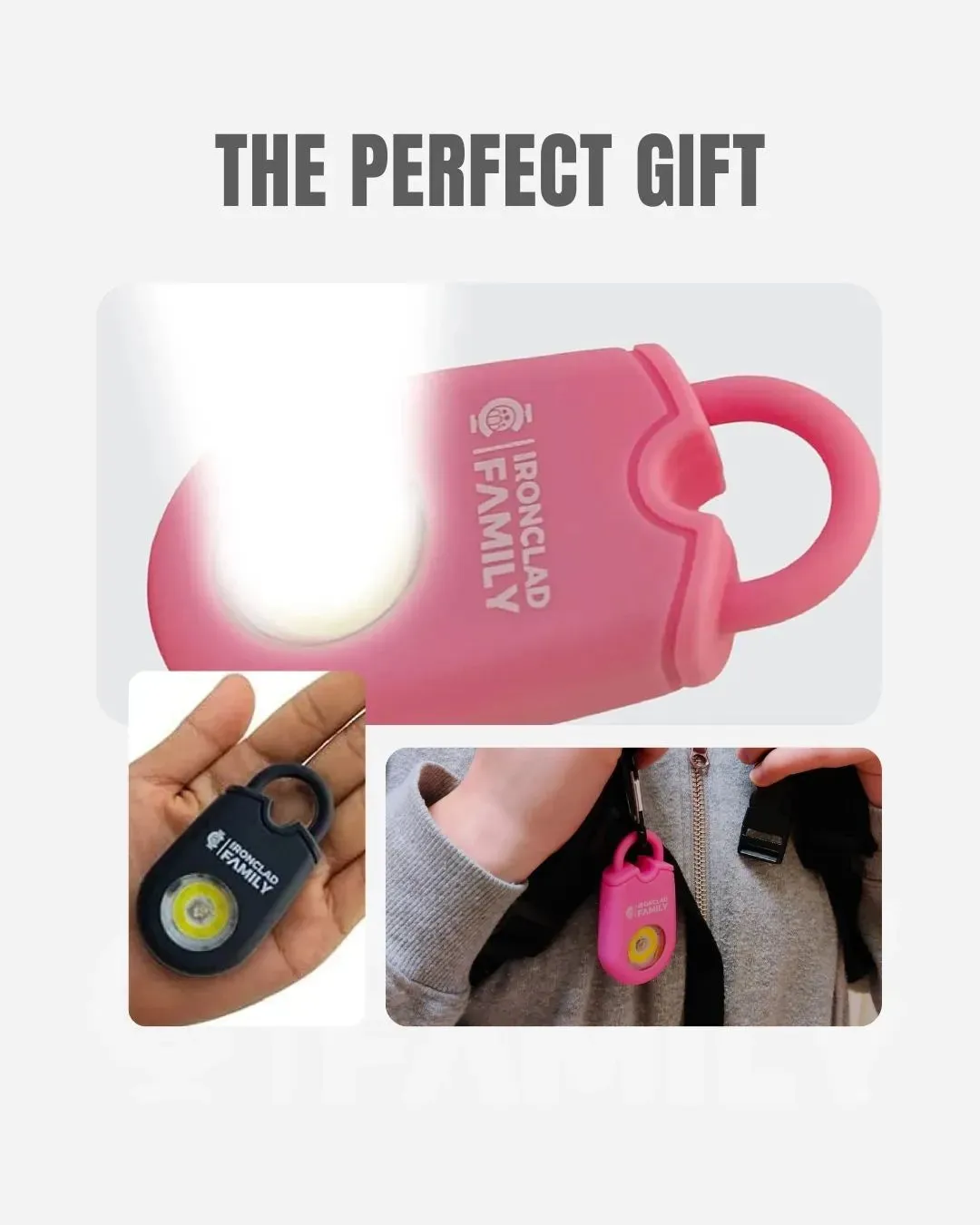 Personal Alarm for Self Defense with Flashing LED - 130dB - 50 Minutes Continuous Siren - Safety Alarm
