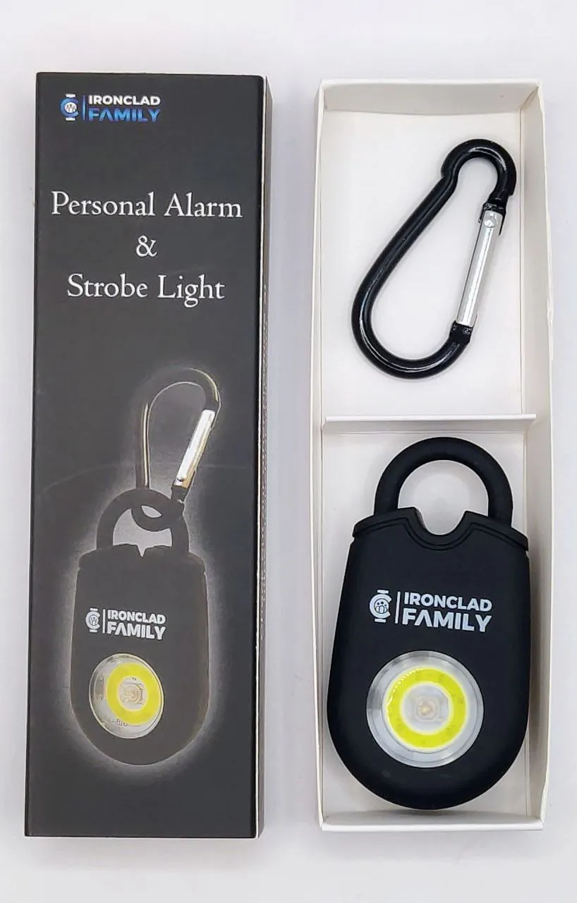 Personal Alarm for Self Defense with Flashing LED - 130dB - 50 Minutes Continuous Siren - Safety Alarm
