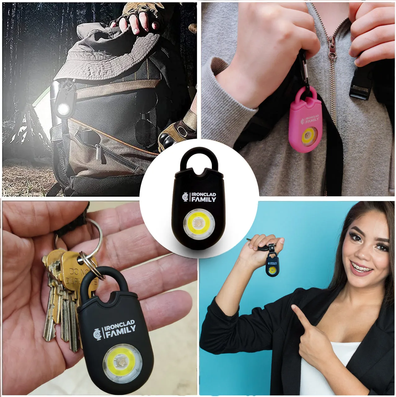 Personal Alarm for Self Defense with Flashing LED - 130dB - 50 Minutes Continuous Siren - Safety Alarm
