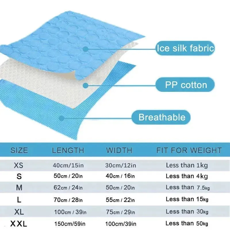 Pet Dog Cooling Bed Mat Iced Rug Summer Extra Large Durable Pad for Small Big Dogs and Cats Puppy Blanket Washable Accessories
