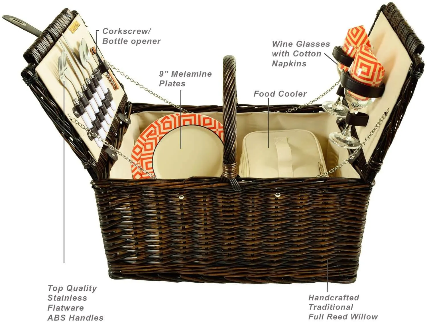 Picnic at Ascot Surrey Picnic Basket for 2