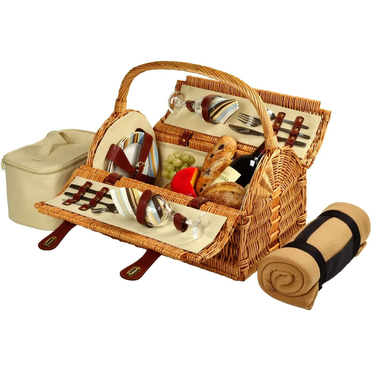 Picnic at Ascot Sussex Picnic Basket for 2 w/Blkt