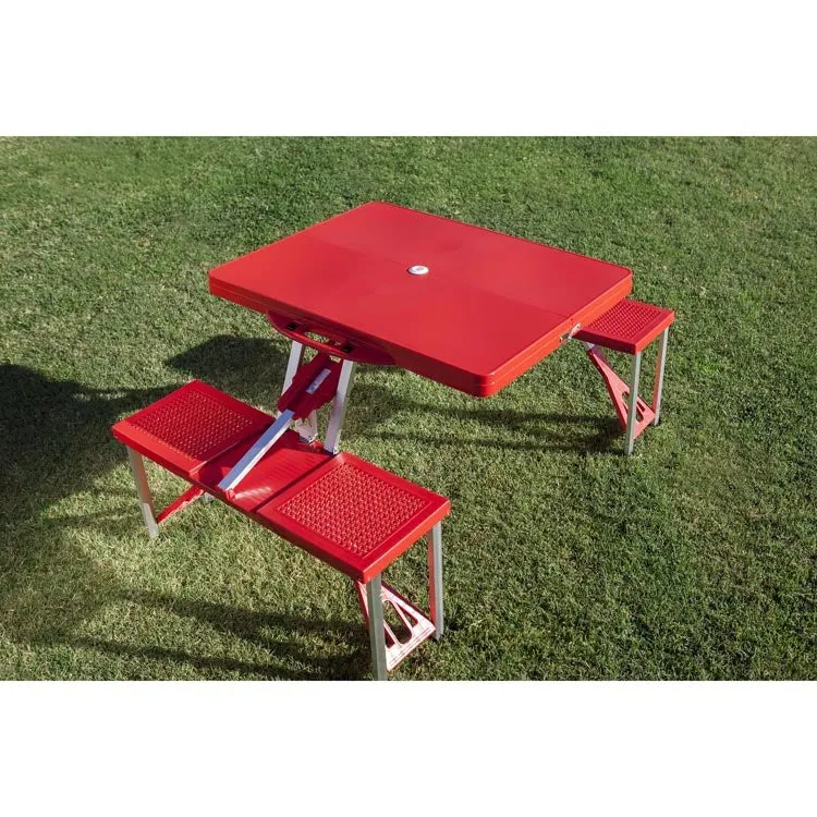Picnic Table Portable Folding Table with Seats, Red