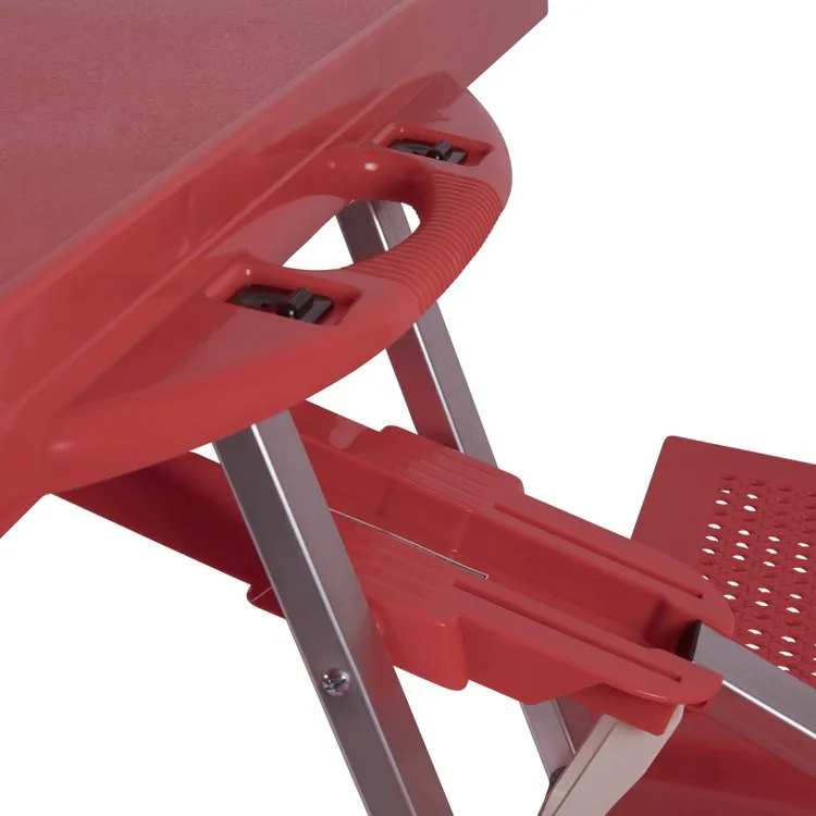 Picnic Table Portable Folding Table with Seats, Red