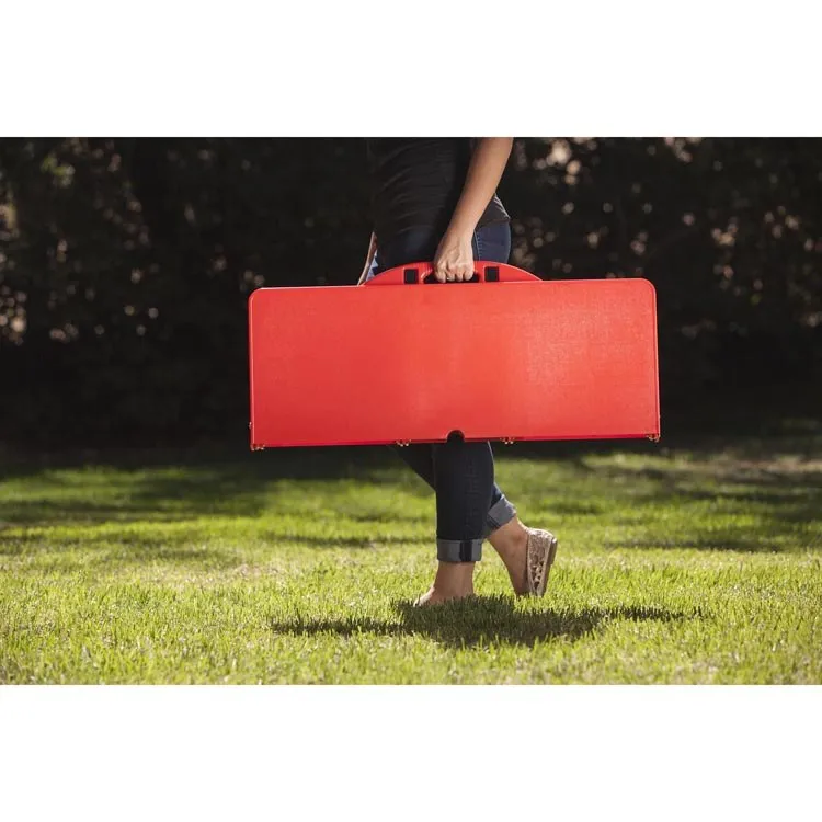 Picnic Table Portable Folding Table with Seats, Red