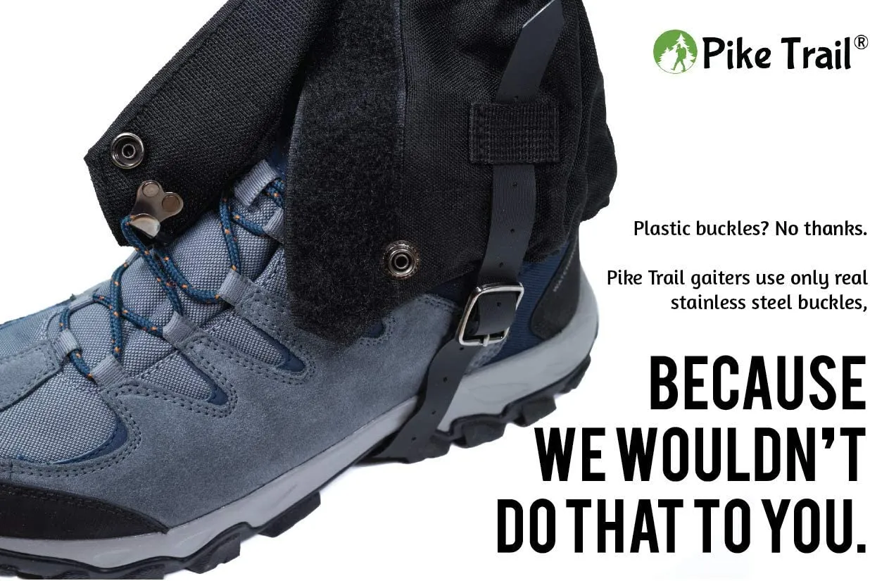Pike Trail Leg Gaiters – Waterproof and Adjustable Snow Boot Gaiters for Hiking, Walking, Hunting, Mountain Climbing and Snowshoeing