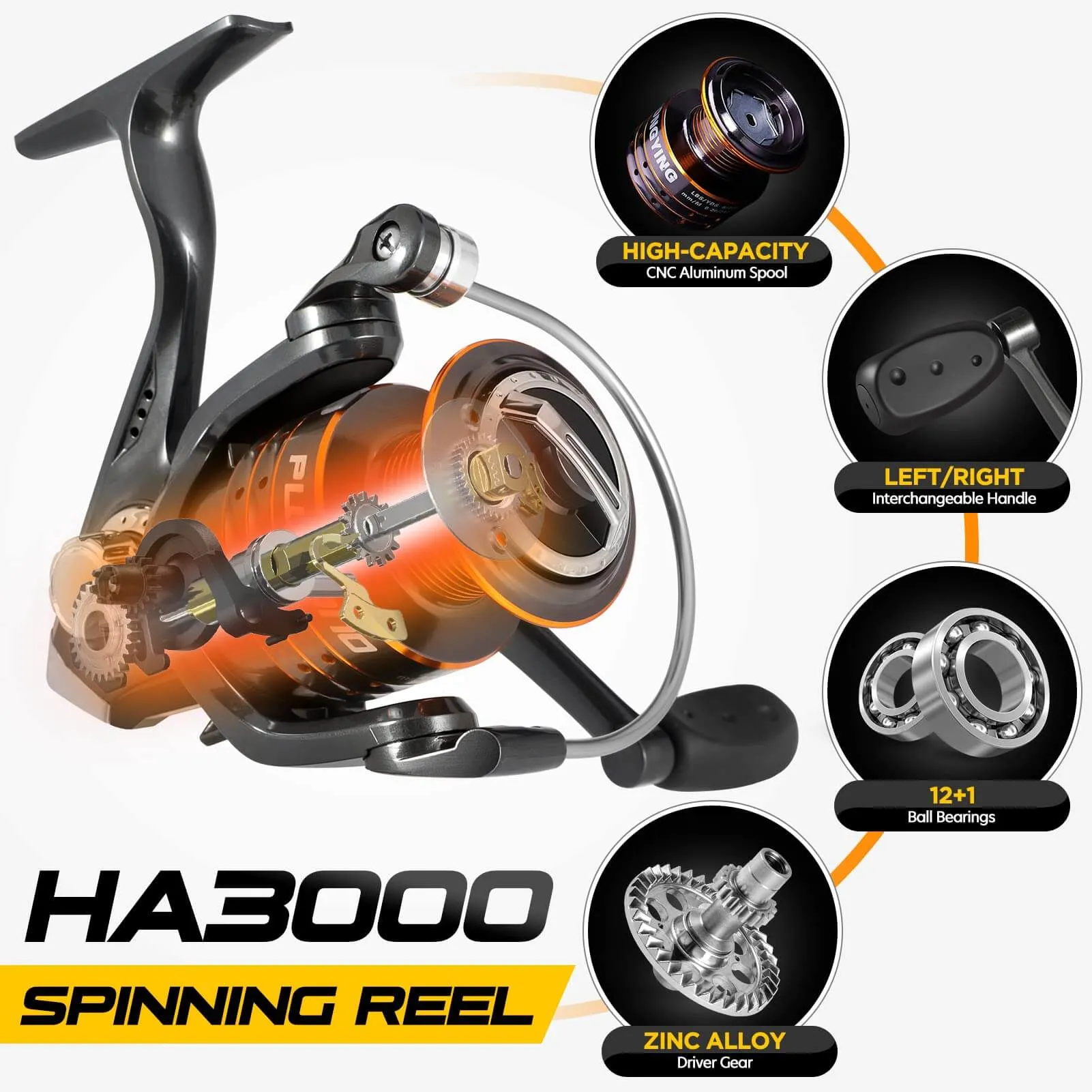 PLUSINNO Eagle HuntingⅠTelescopic Fishing Rods and Reel Combos Full Kit with Carrier Case