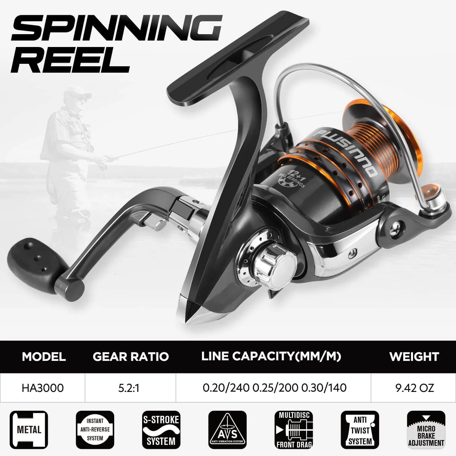 PLUSINNO Eagle HuntingⅠTelescopic Fishing Rods and Reel Combos Full Kit with Carrier Case